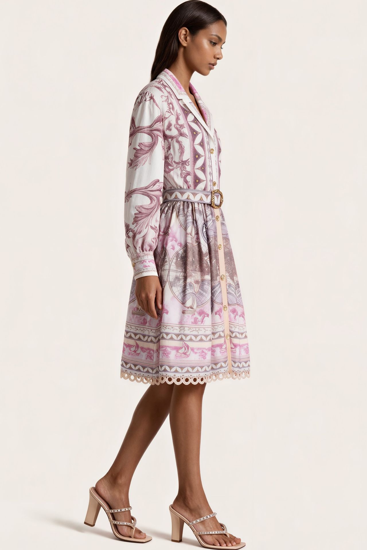 MSN Geometric Belted Shirt Dress 2