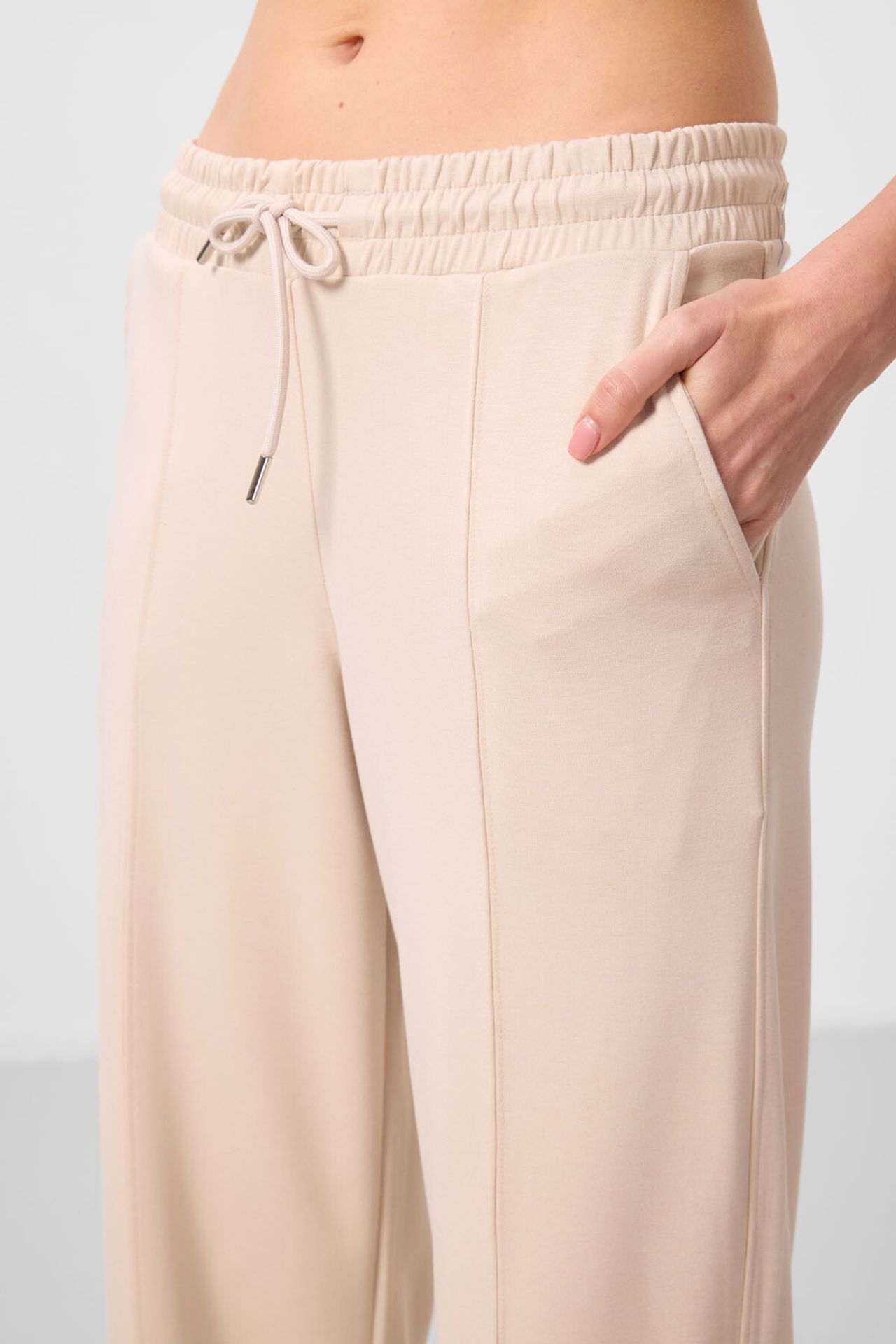 TOMMY Textured Wide Leg Palazzo Pants with Drawstring Waist 4