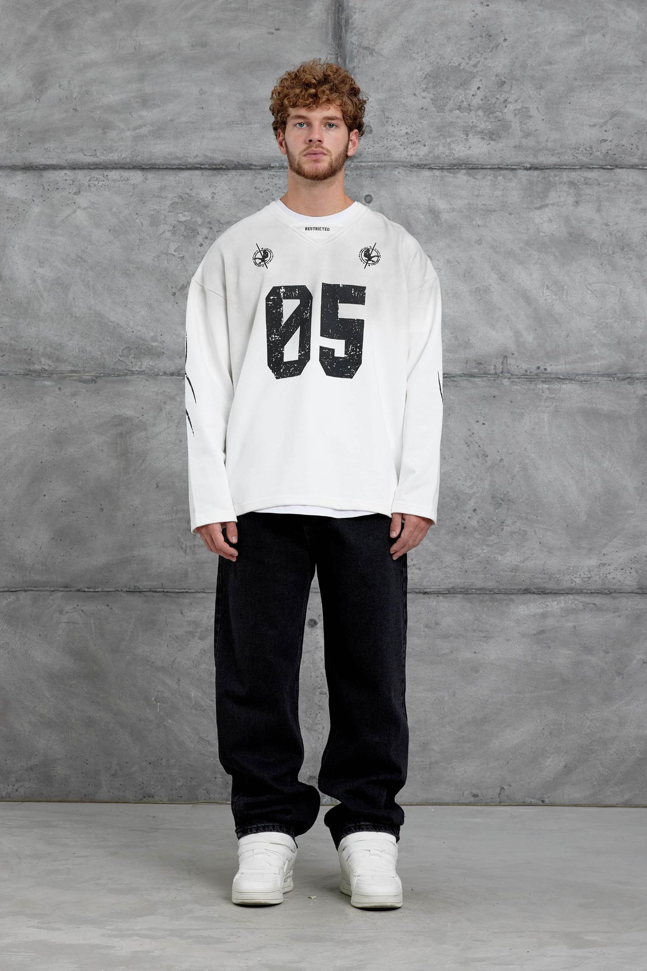 NOMARC Baskılı Oversize Bisiklet Yaka Sweatshirt 5
