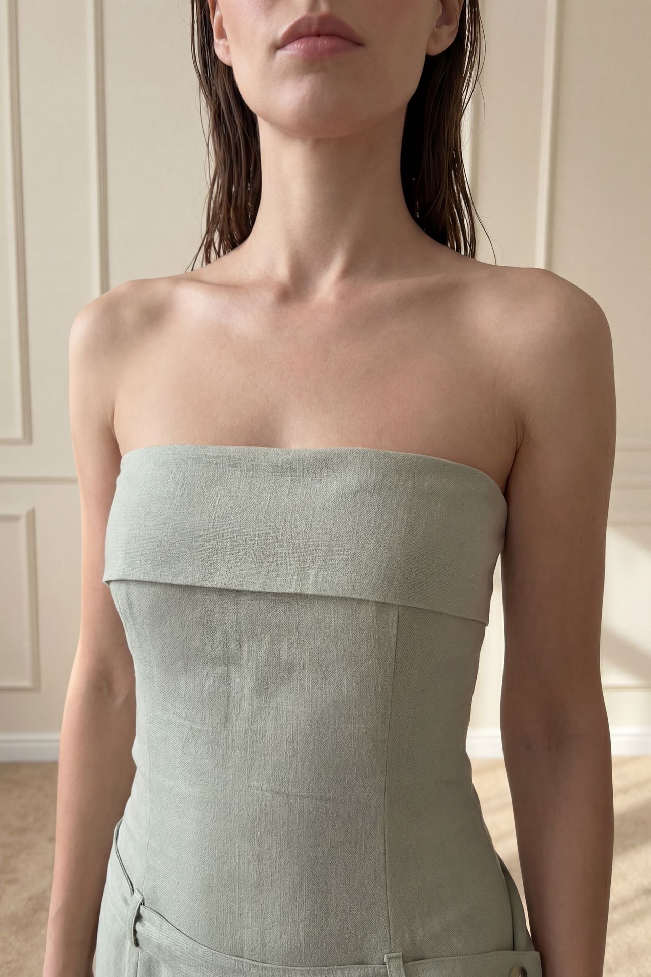 MY FASHION Strapless Maxi Dress with Belt 4