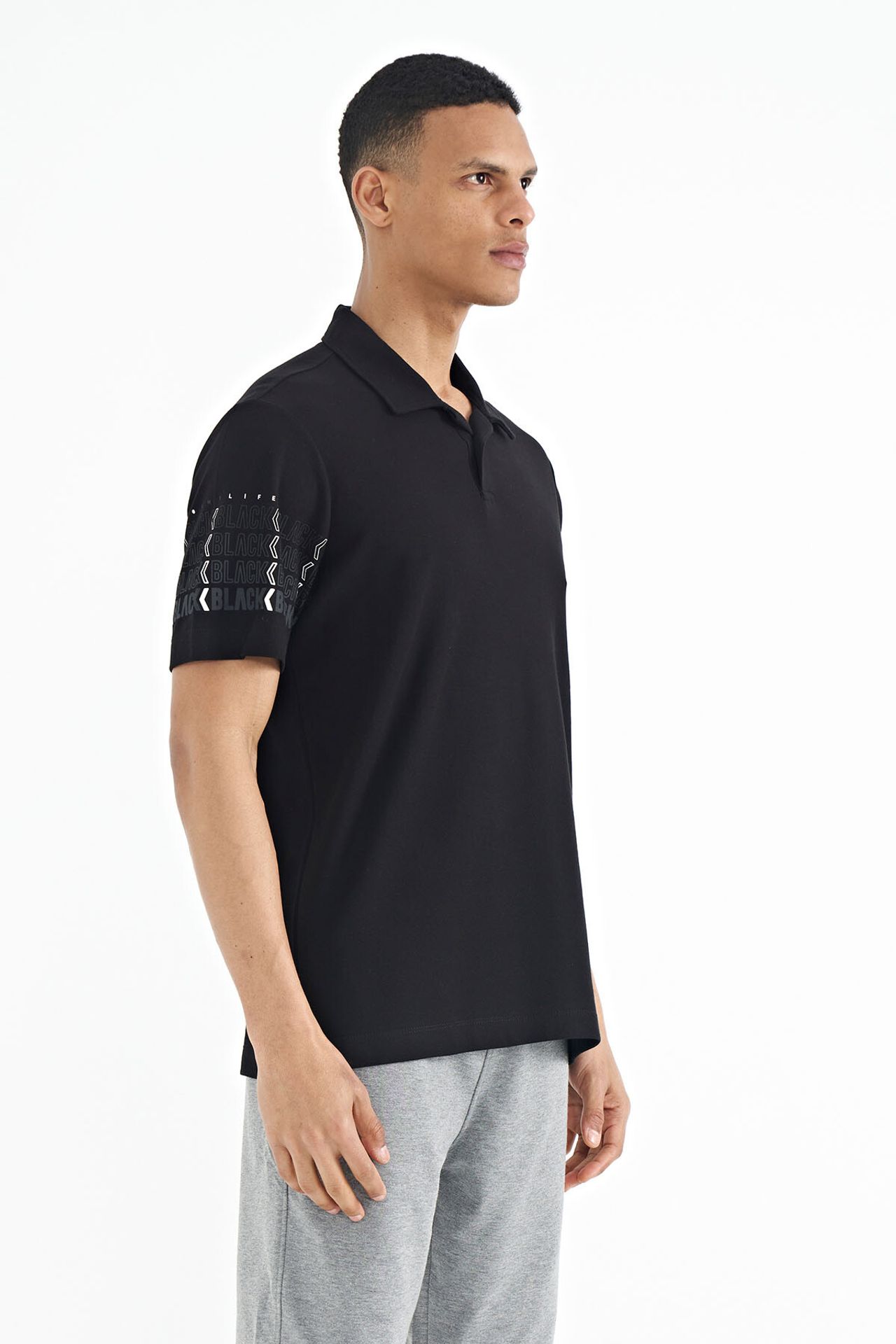TOMMY Printed Polo Collar T-Shirt 4