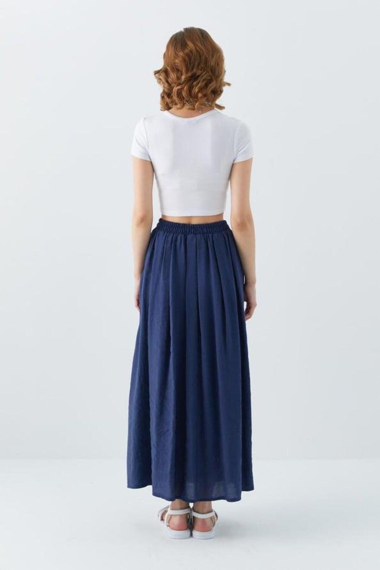 Mixray High-Waisted Long Skirt with Pockets 4