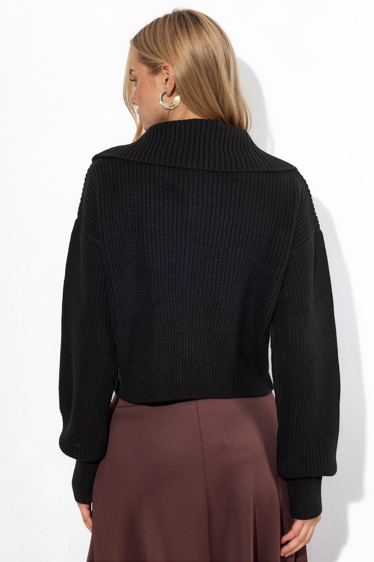 VIORNA Women’s Cropped Ribbed Zip Cardigan 2