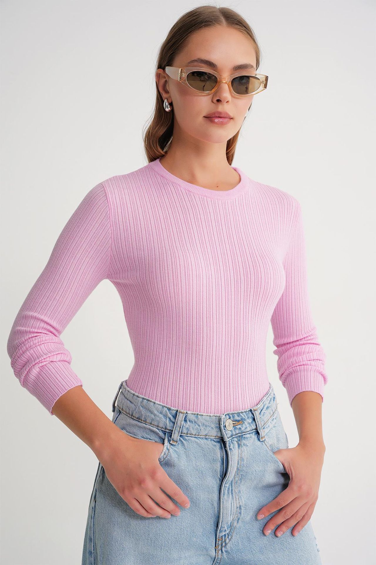 Mixray Soft Textured Ribbed Fitted Top 1