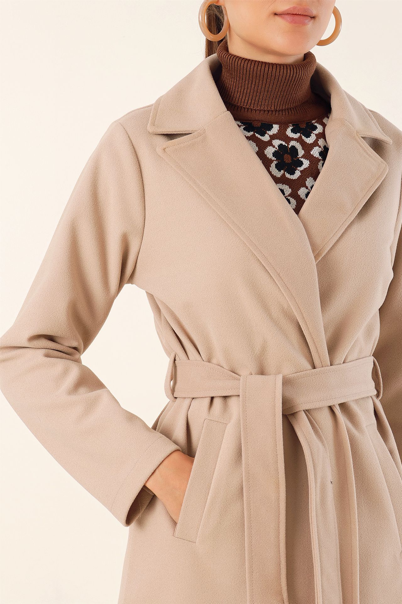 BDART Double Breasted Tie Closure Textured Coat 5