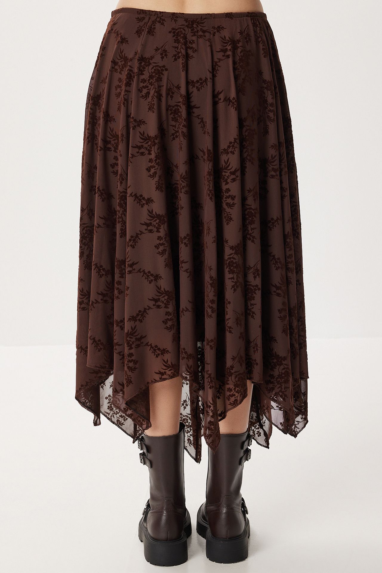 ISTANBUL High Waist Floral Midi A-Line Skirt 6