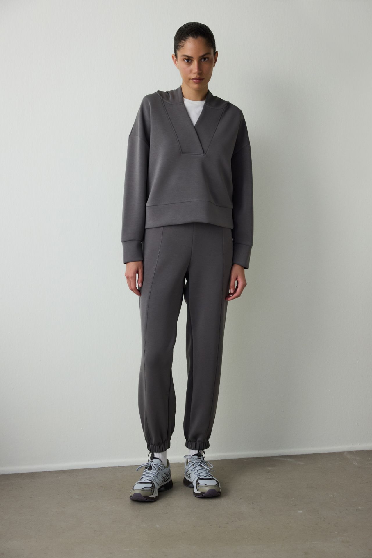 PENTI Hooded Modal Crop Sweatshirt 4