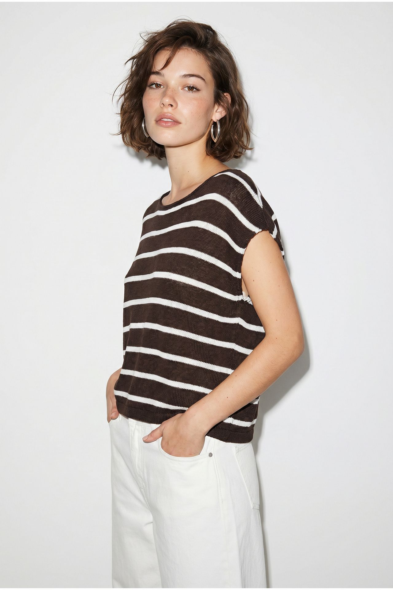 LUCCI Striped Boat Neck Knit Top 3