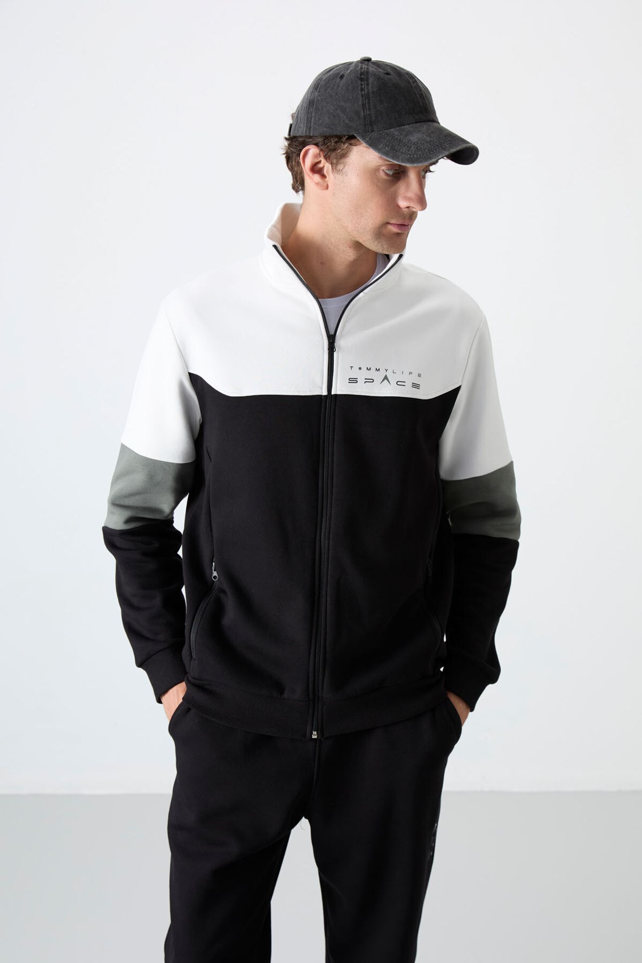 TOMMY Men's Color-Blocked Zip Sweatshirt And Pants Set 2