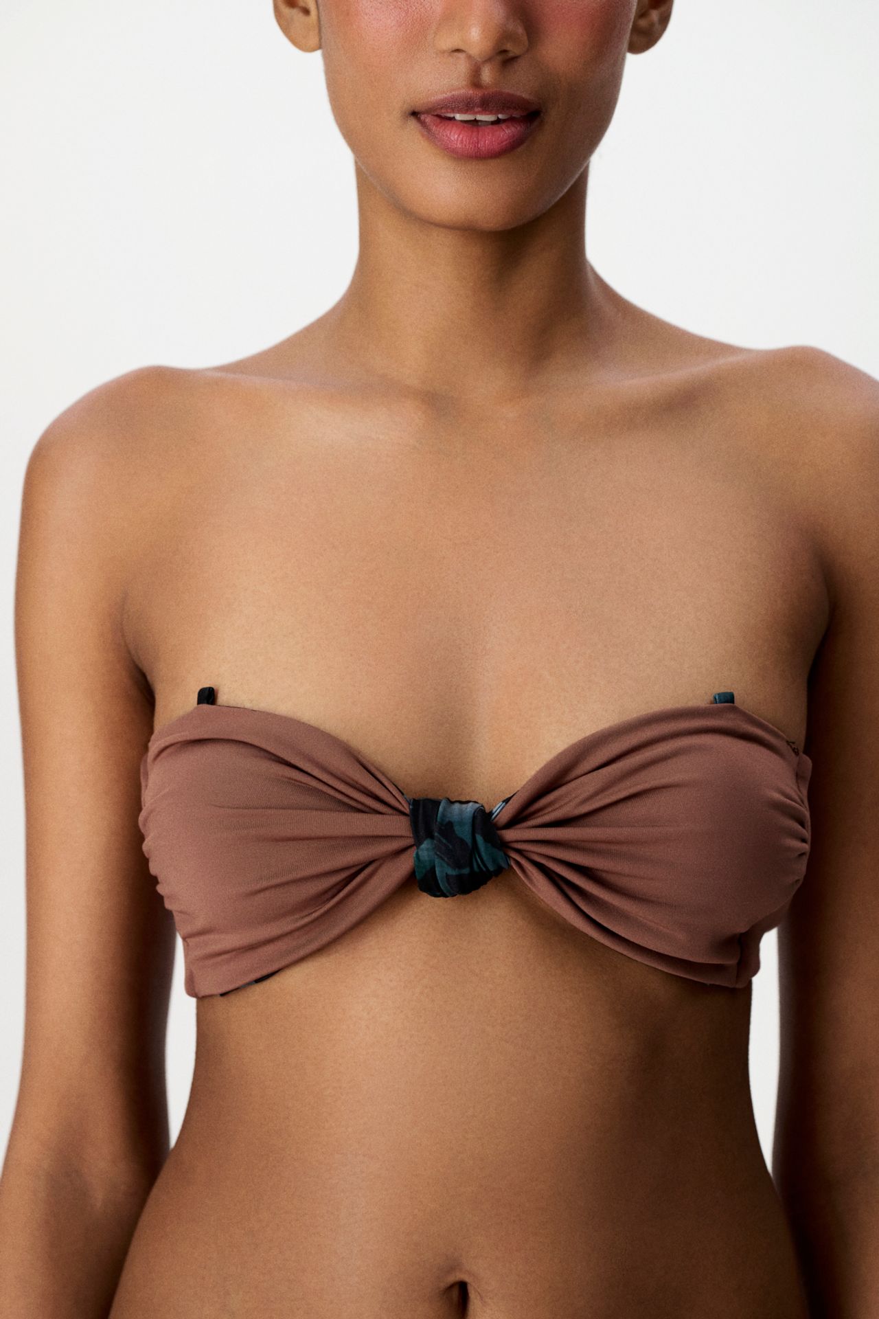 PENTI Clove Double-Sided Strapless Leopard Print Bikini Top 2