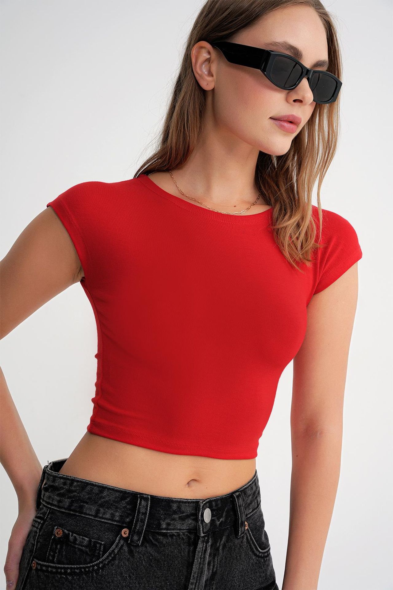 MIXRAY Slim Fit Crop T-Shirt 4