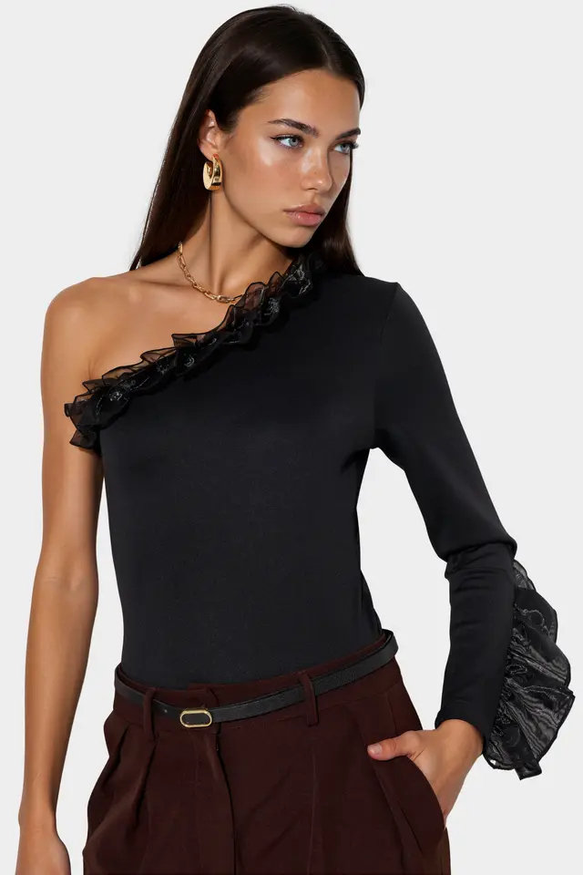 MSN One-Shoulder Slim-Fit Knit Jumpsuit