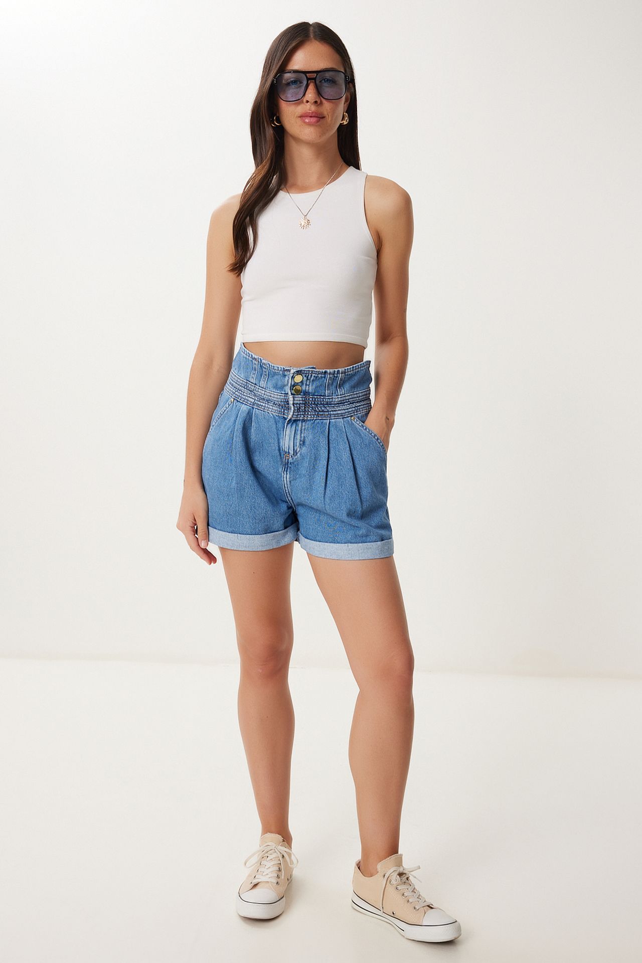 ISTANBUL High-Waist Mom Denim Shorts 1