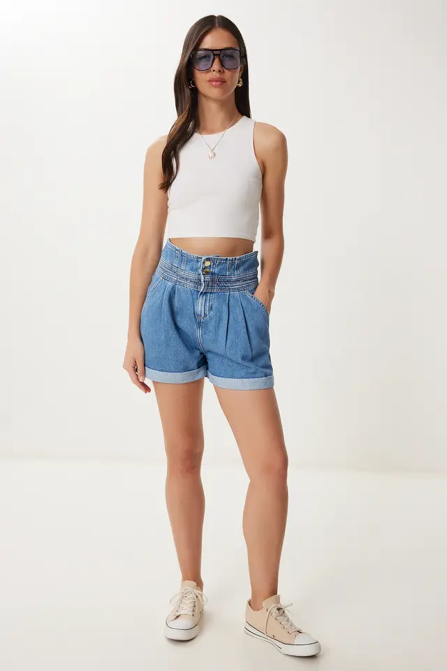 ISTANBUL High-Waist Mom Denim Shorts