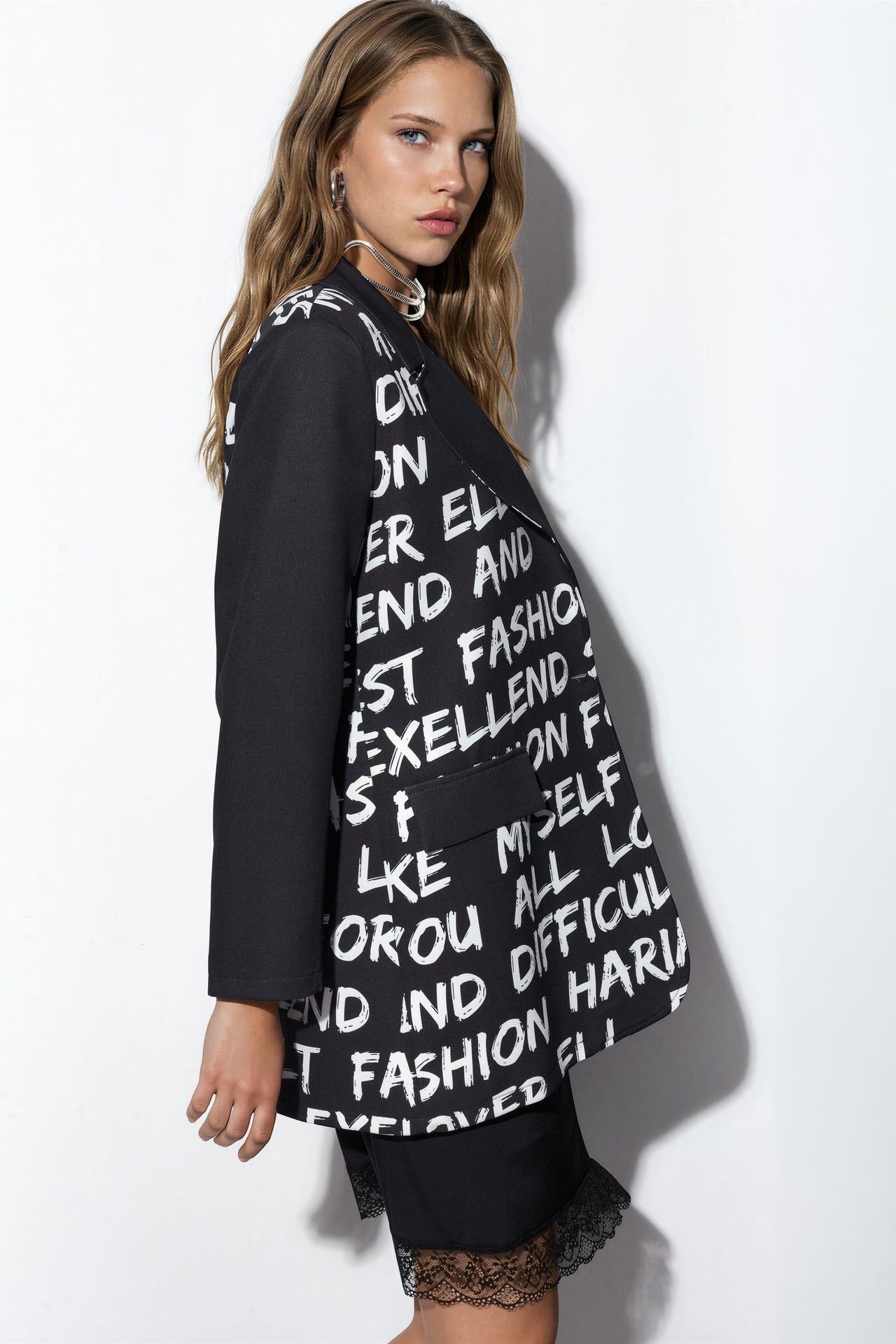 MSN Oversize Krep Blazer Ceket 4