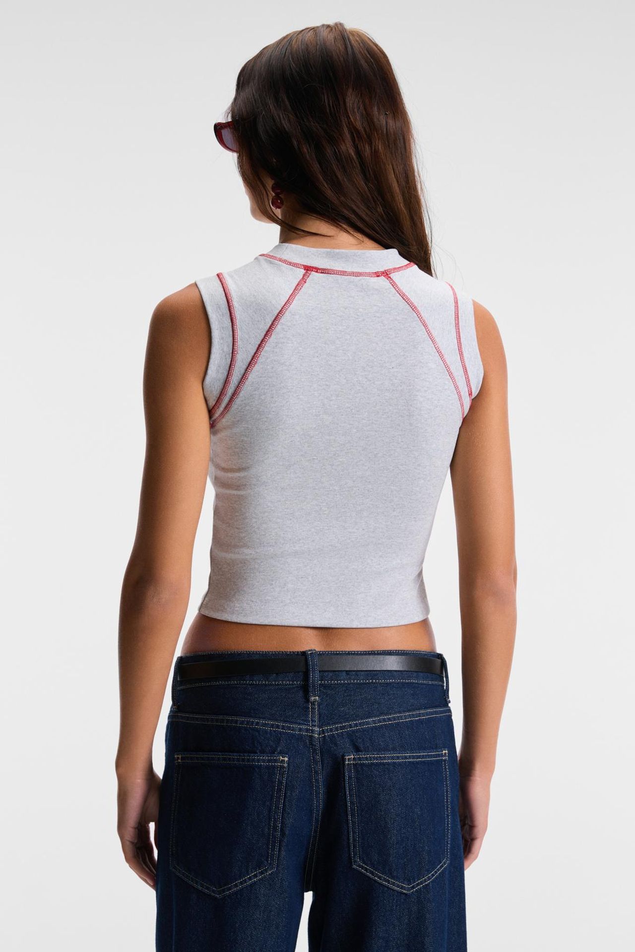 GRIMELANGE Ribbed Halter Crop Top 6