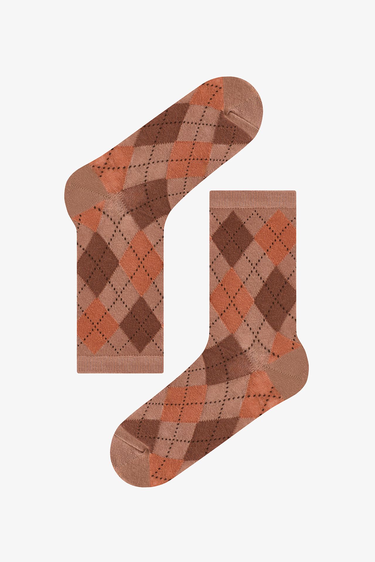 PENTI Classy Diamond Diamond Pattern Crew Socks 4