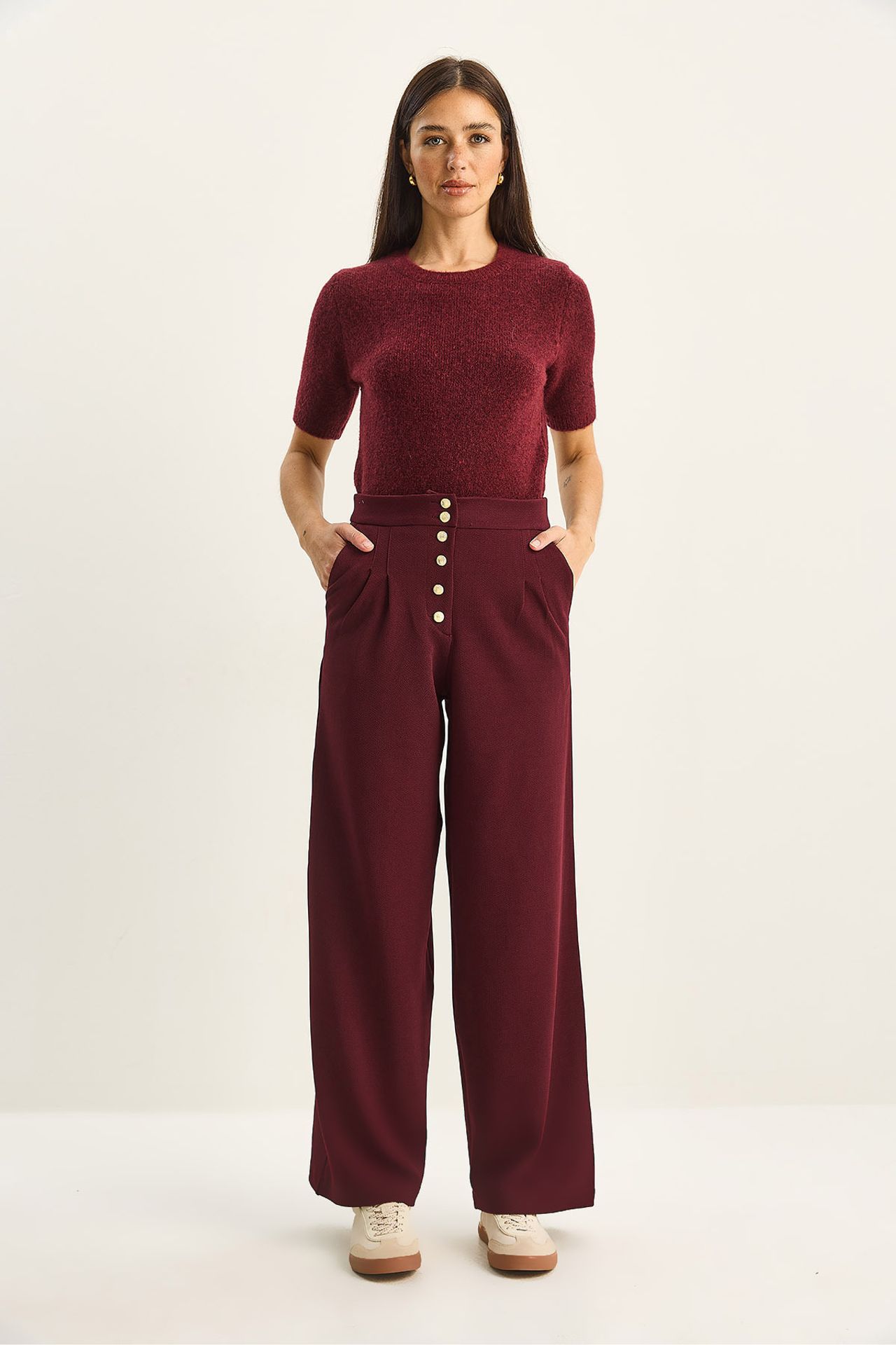 LUCCI High Waist Wide Leg Palazzo Pants 2