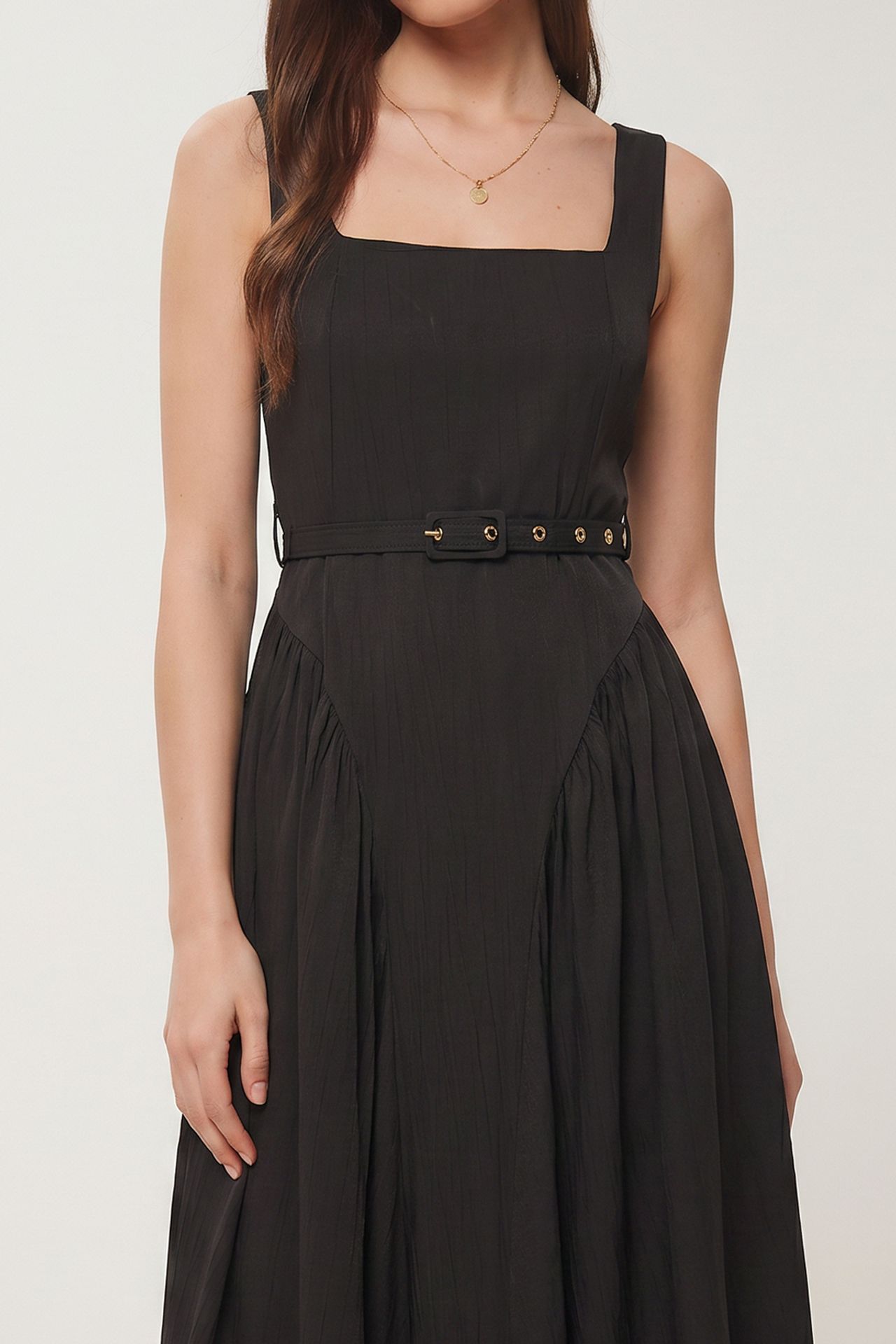 ISTANBUL Belted Sleeveless Midi Dress 4