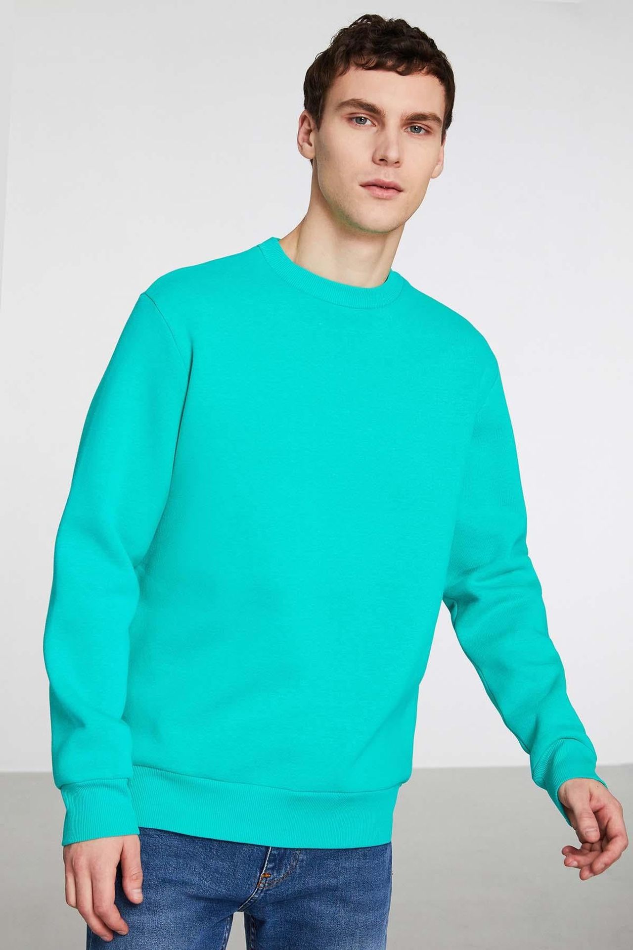 GRIMELANGE Bisiklet Yaka Nervürlü Sweatshirt 2