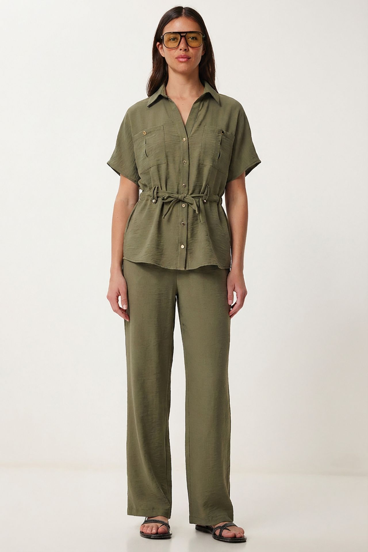 ISTANBUL Belted Long Wide Leg Co-Ord Set 1