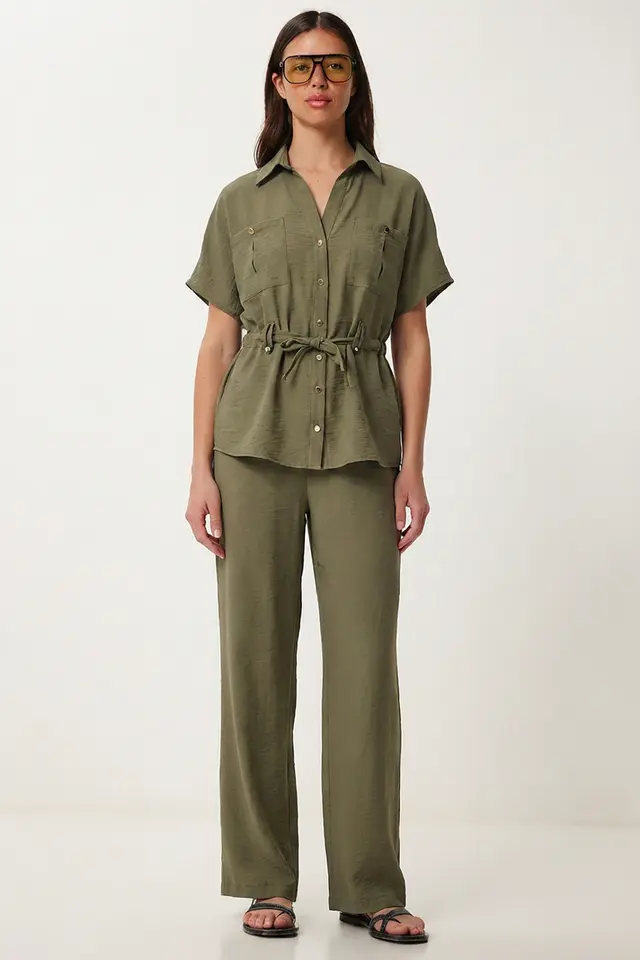 ISTANBUL Belted Long Wide Leg Co-Ord Set