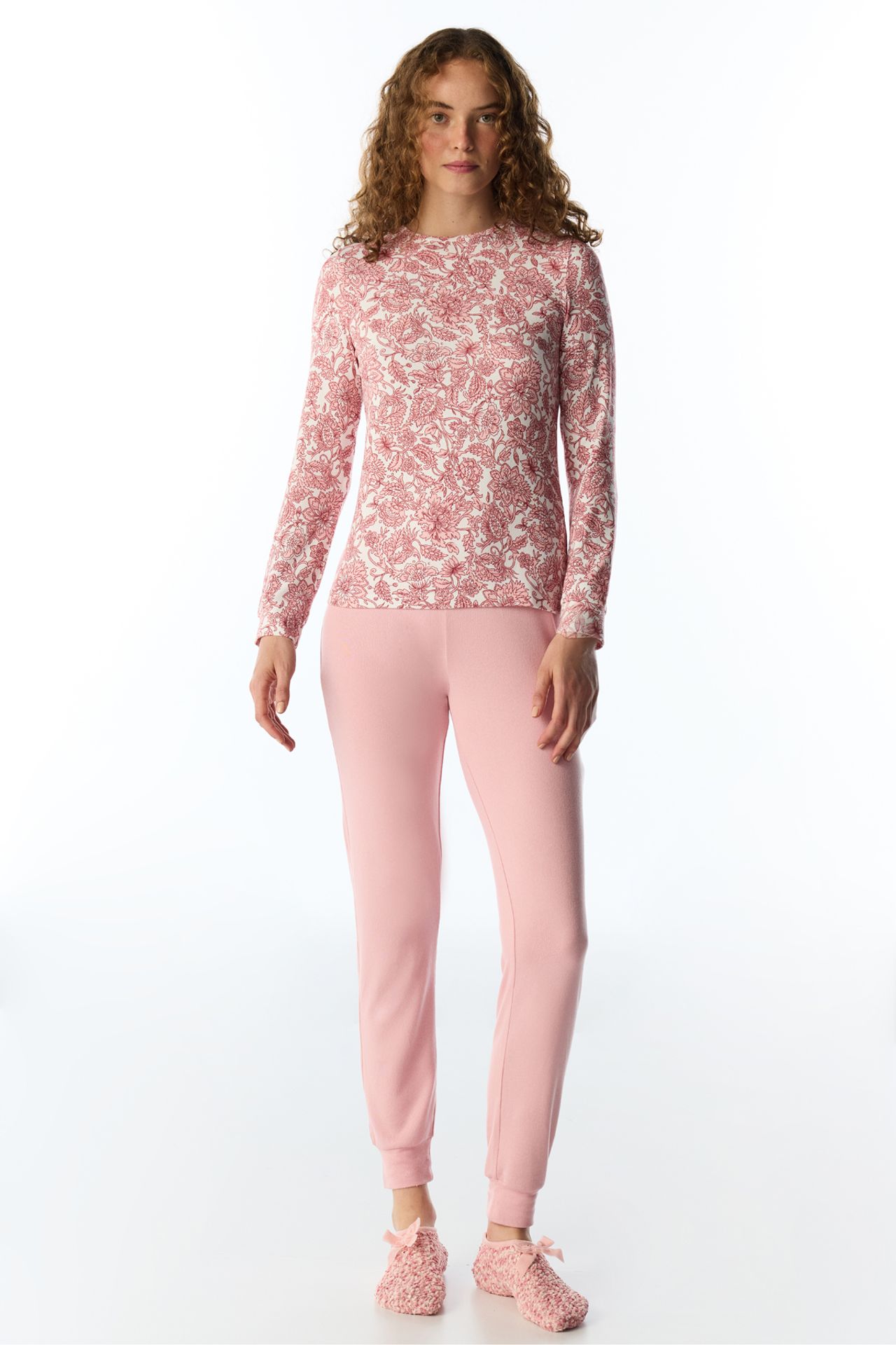 PENTI Countryside Printed Floral Long Sleeve T-Shirt Pajama Top 2