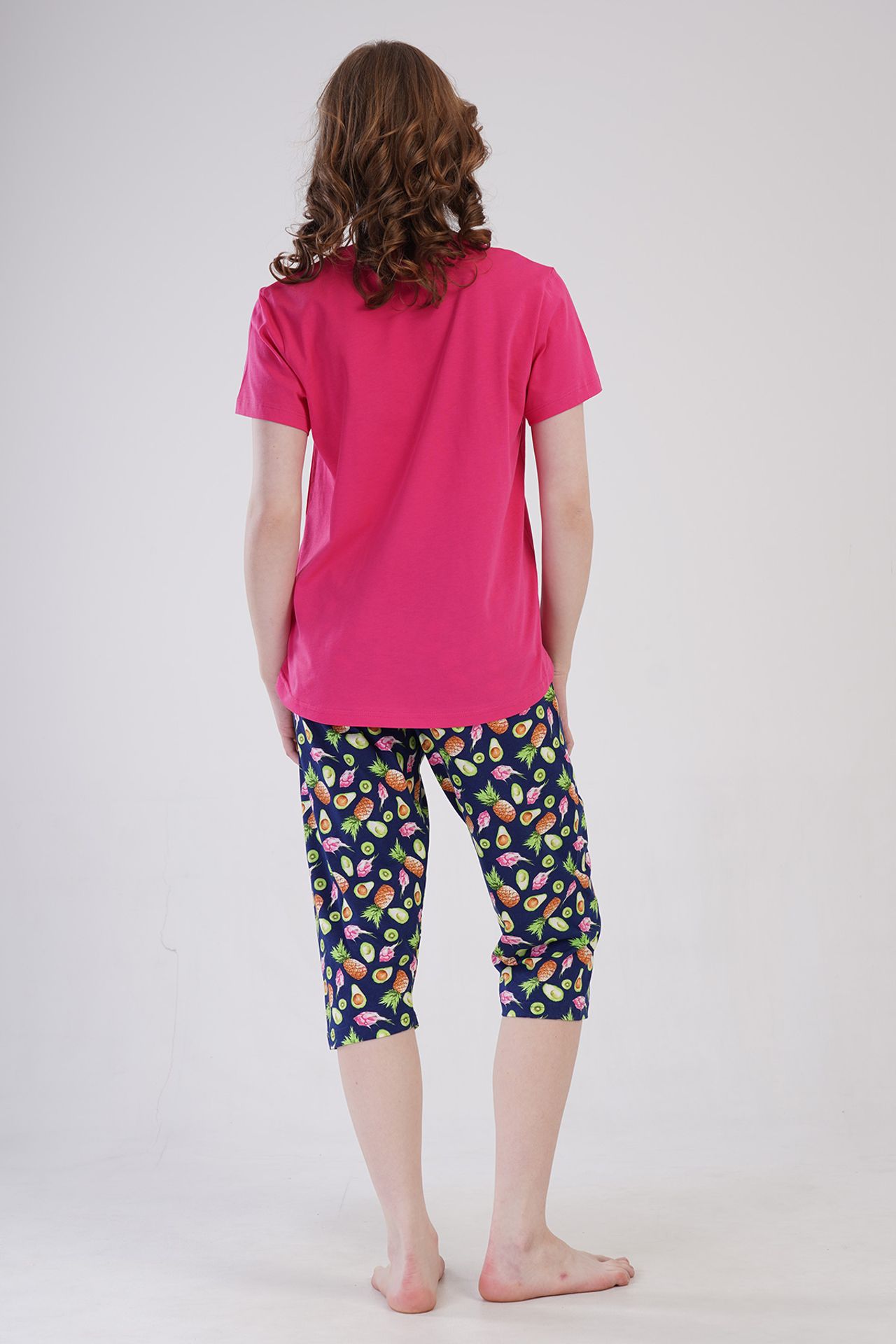 YAKE Rahat Capri İki Parçalı Pijama Takımı 4