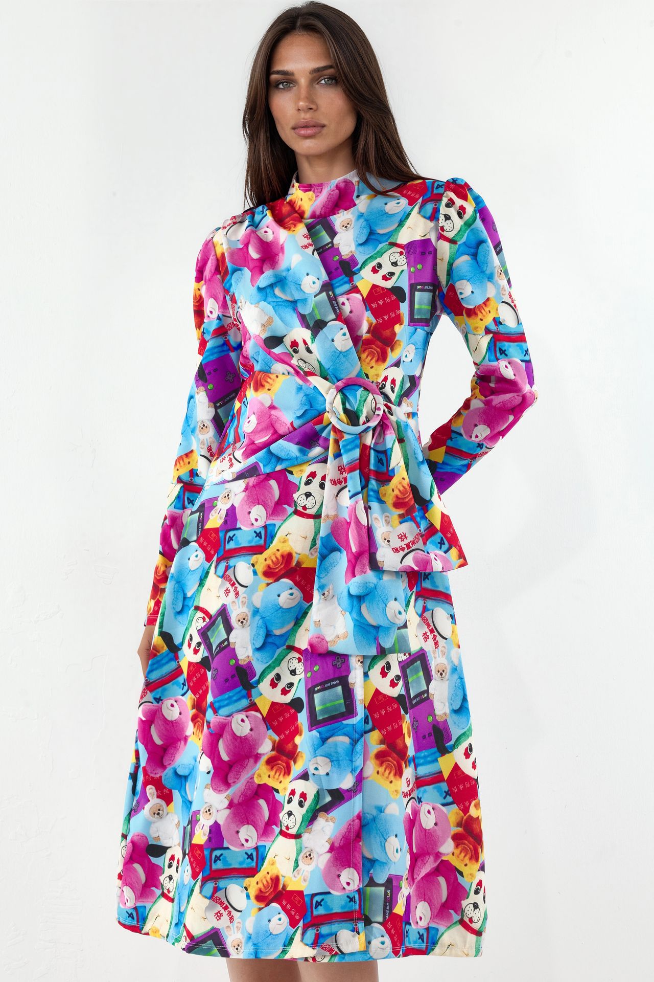 MSN Printed Wrap Midi Dress 1