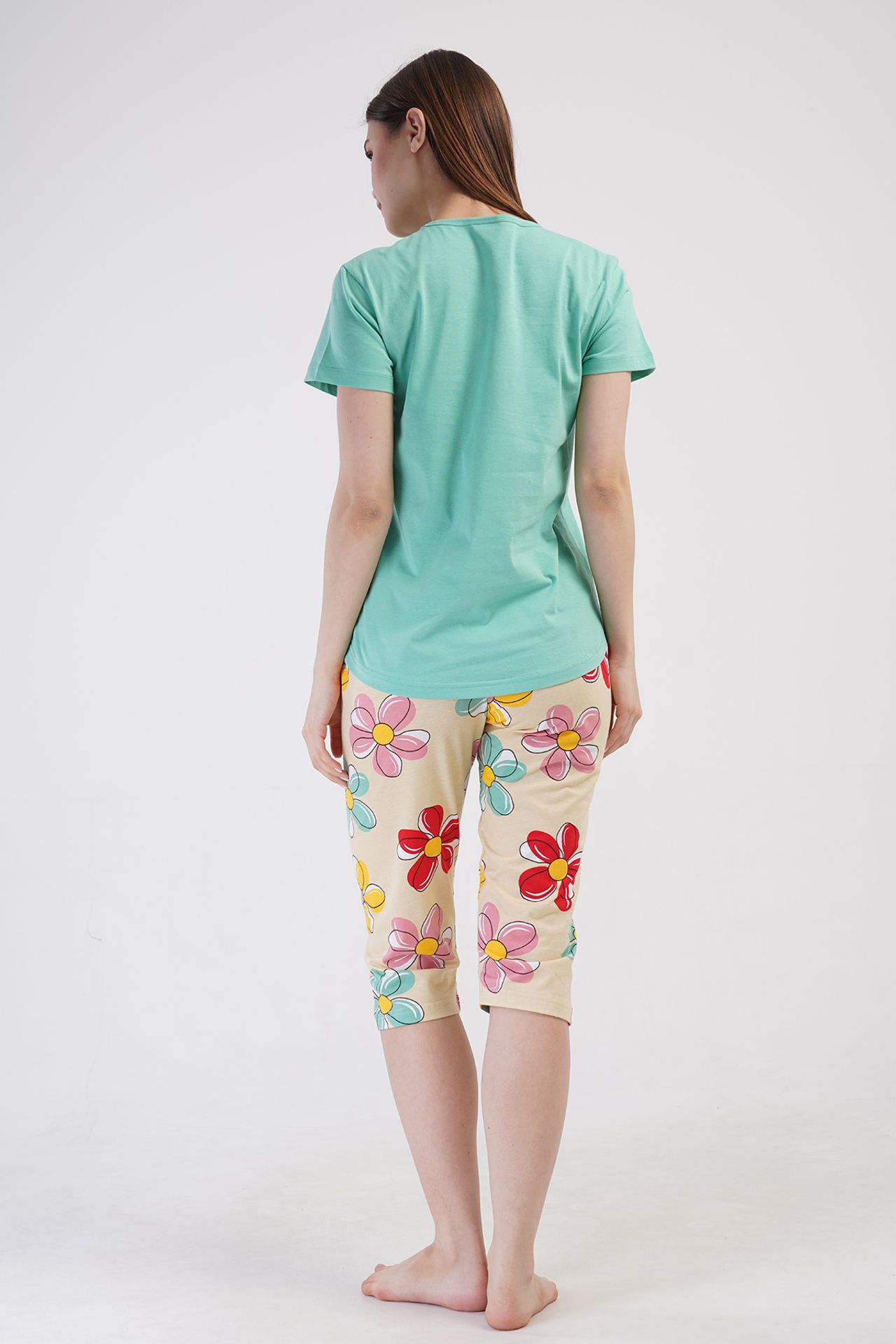 YAKE 2-Piece Crew Neck Pajama Set 3