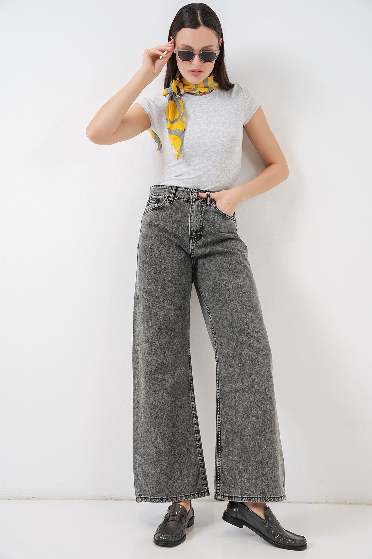 BDART High Waist Loose Fit Wide Leg Denim Jeans 5