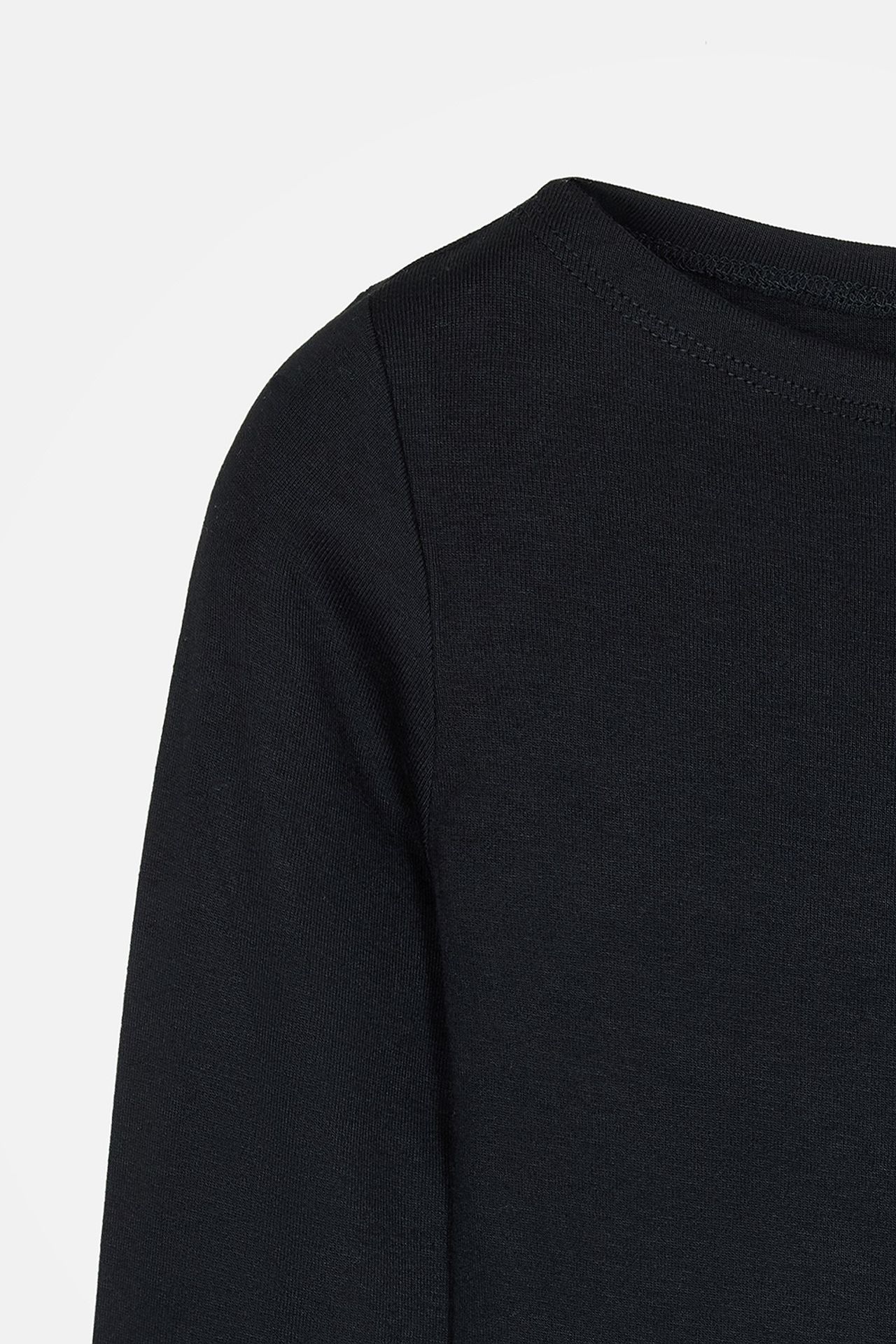 DILVIN Kadın Slim Fit Kayık Yaka Uzun Kollu Bluz 7