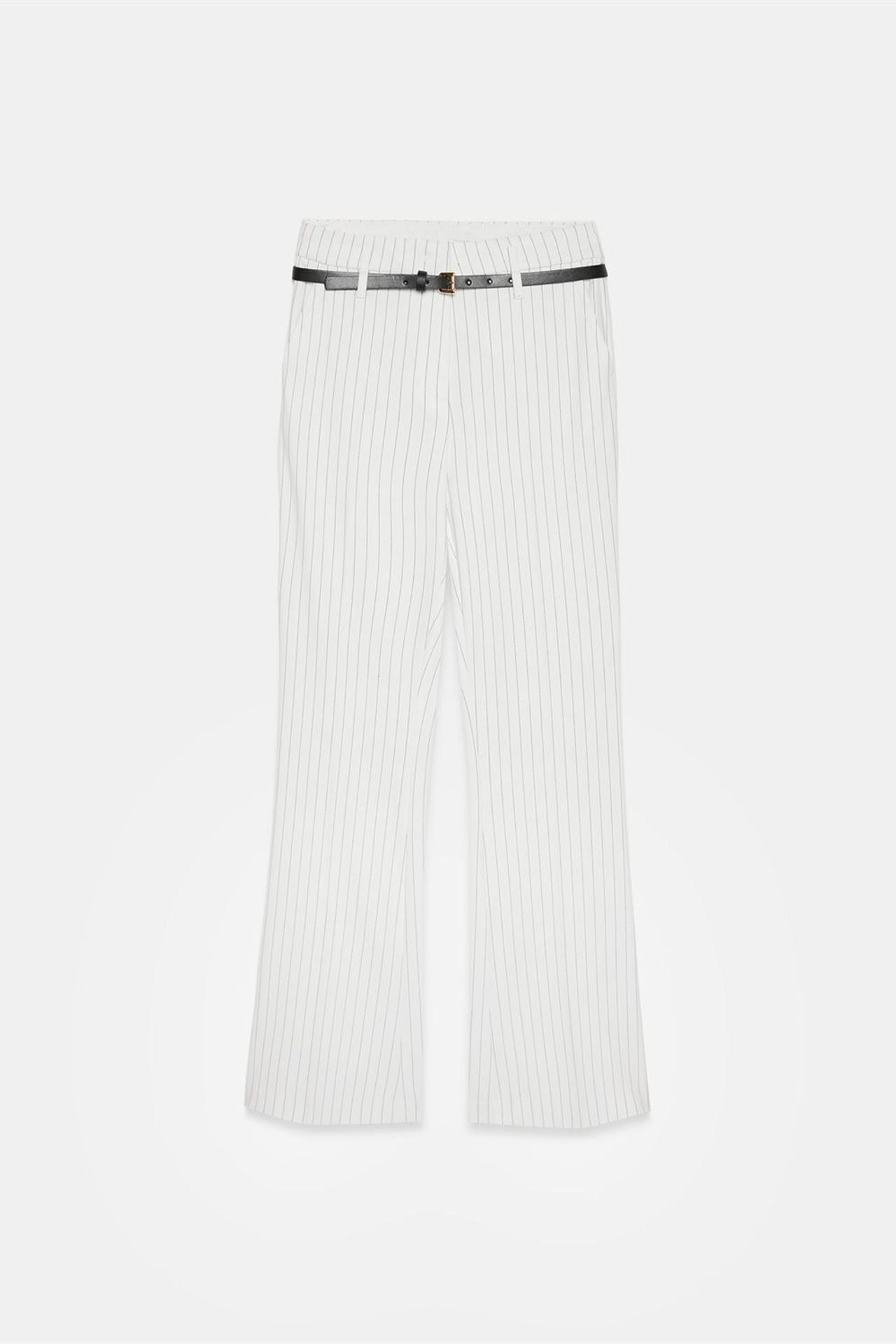 DILVIN High-waist Striped Flare Trousers With Belt 5