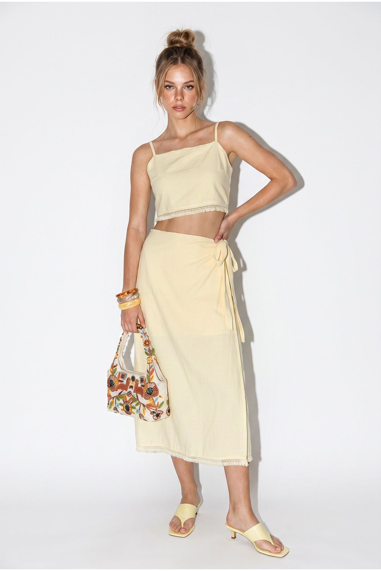 LUCCI Two-Piece Viscose Cotton Blouse And Skirt Set 1