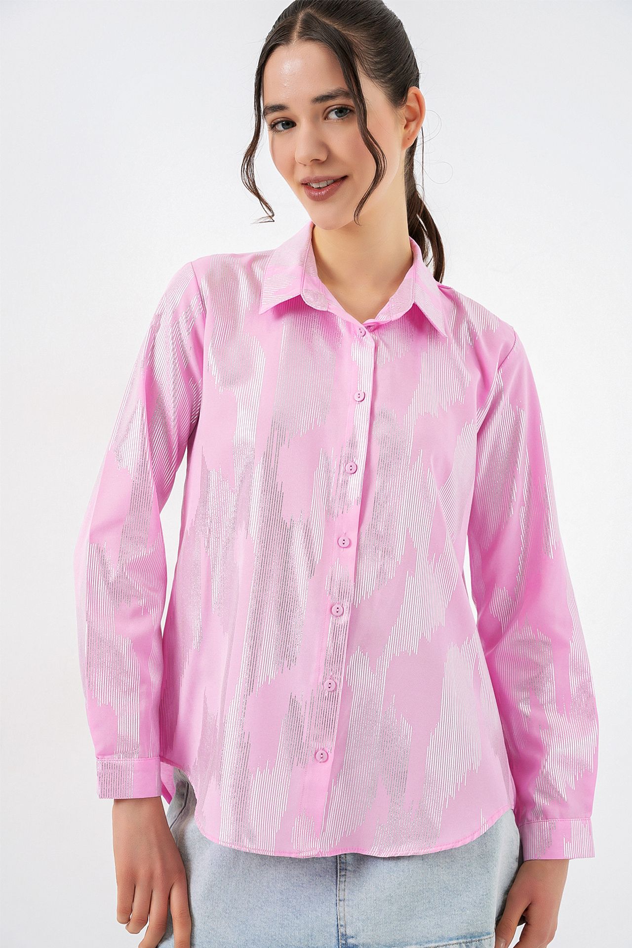 BDART Oversized Abstract Print Button-Front Shirt 3