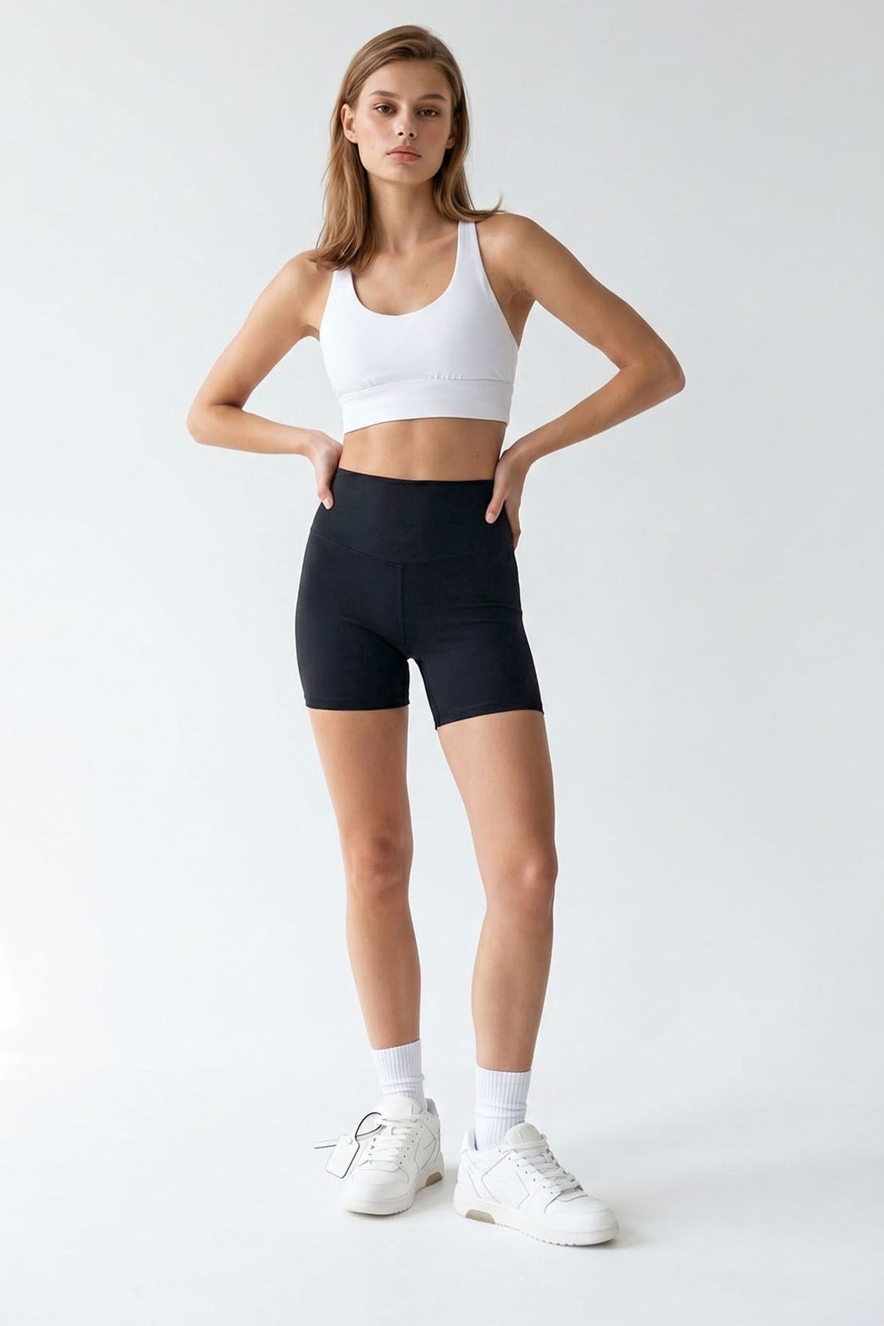 MIXRAY High-Waist Skinny Cycling Shorts 3