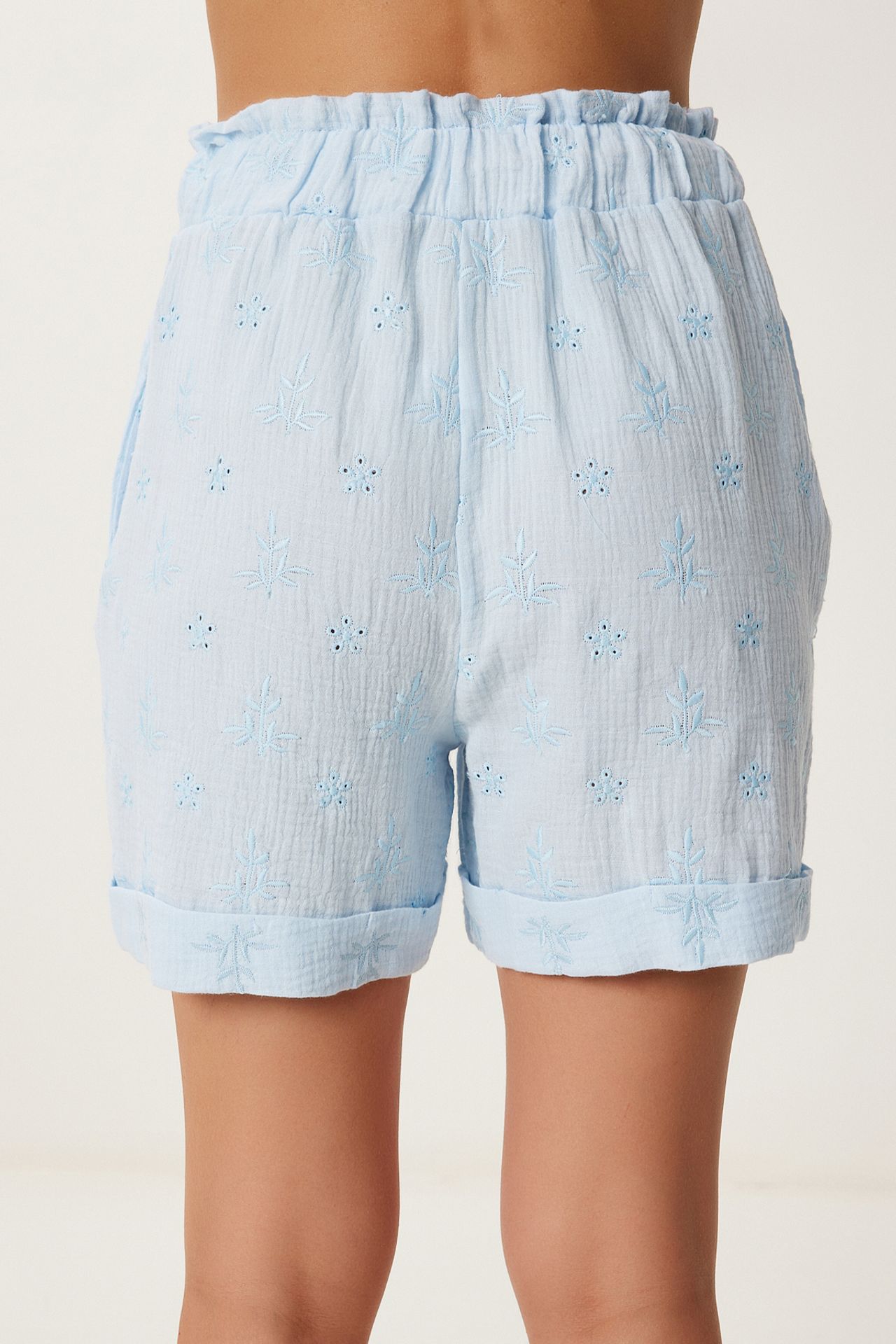 ISTANBUL High Waist Drawstring Mini Shorts with Binding Detail 6