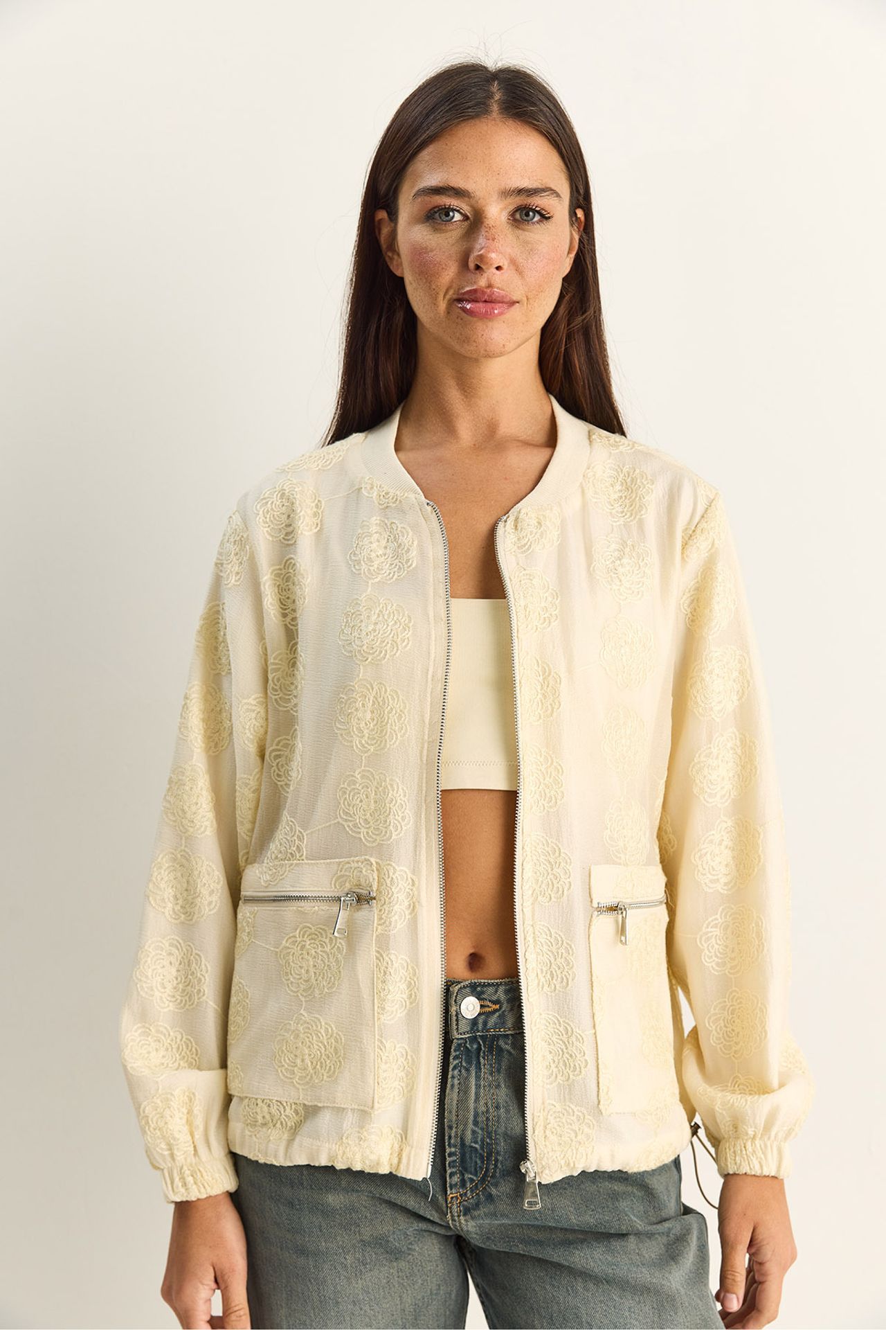LUCCI Floral Embroidered Bomber Jacket 2