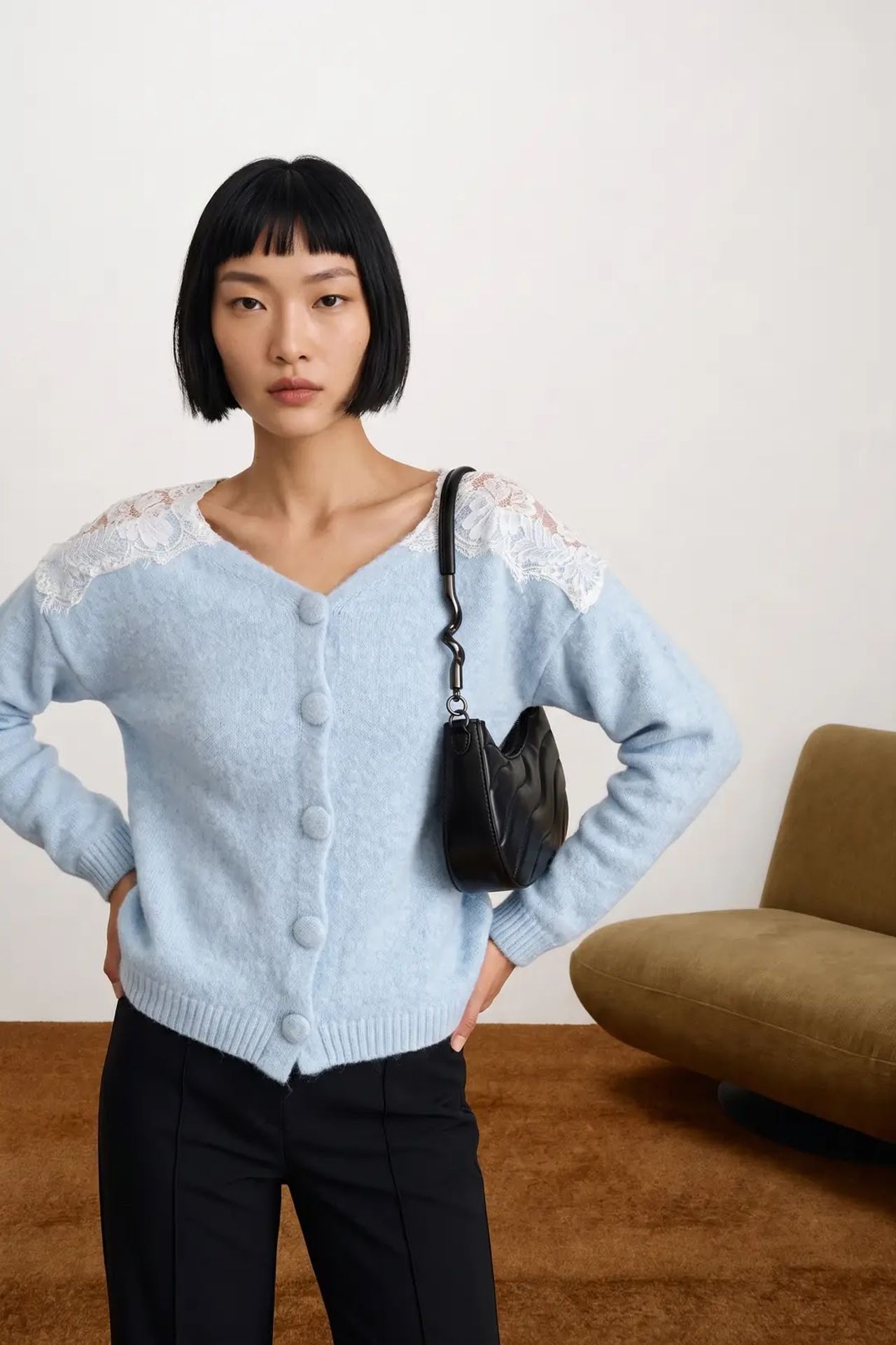 MY FASHION Önden Açık Rahat Örme Hırka 3