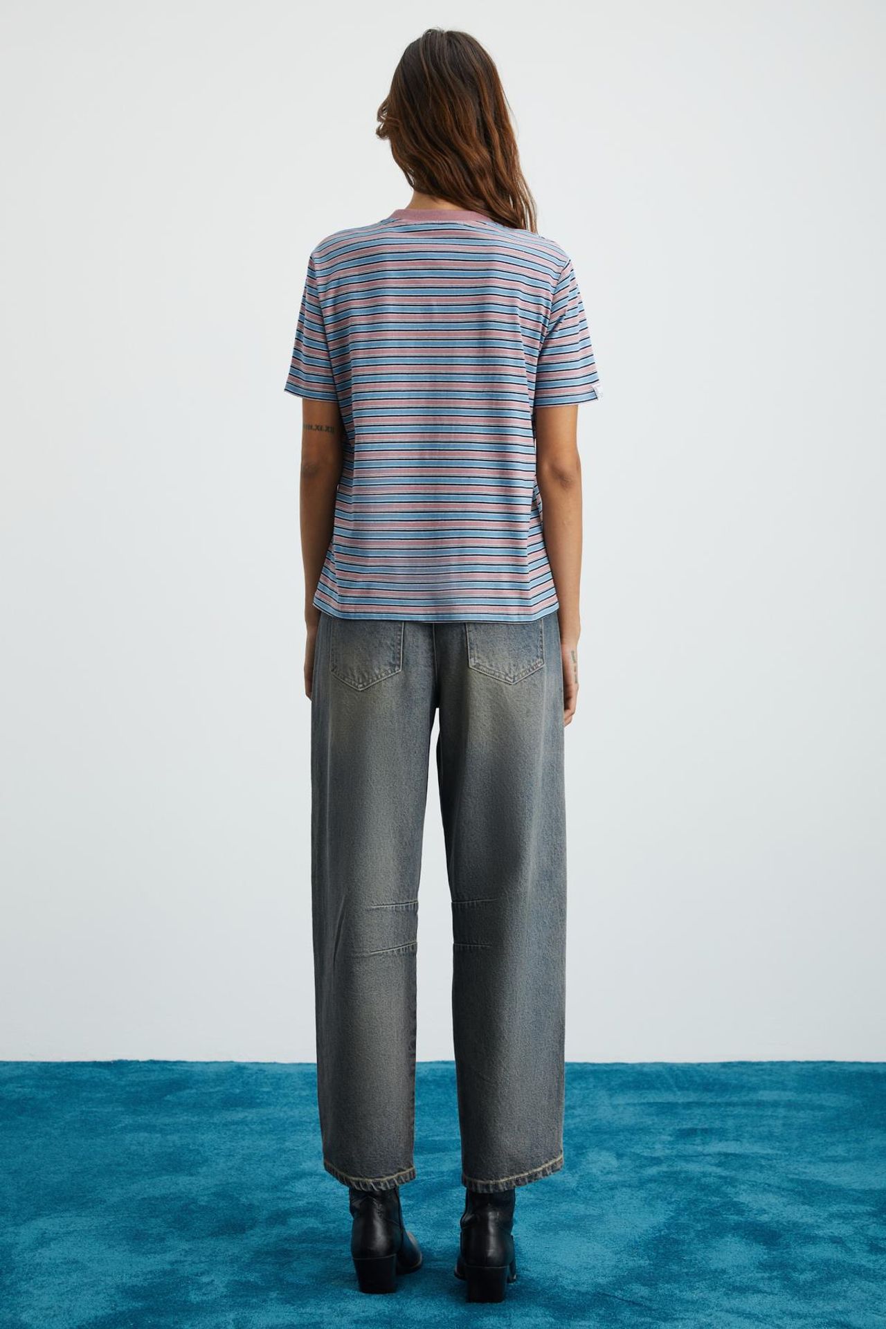 GRIMELANGE Striped Crew Neck T-Shirt 5