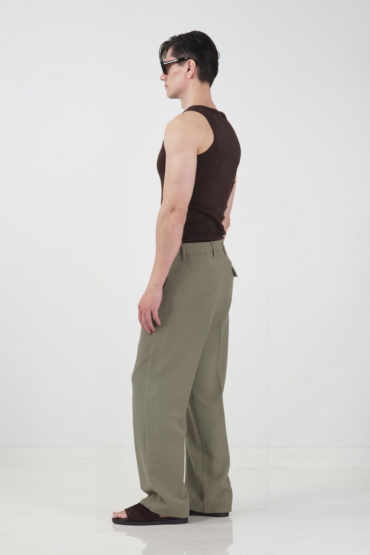 GIESTO Tailored Mid Waist Straight Leg Pants 3
