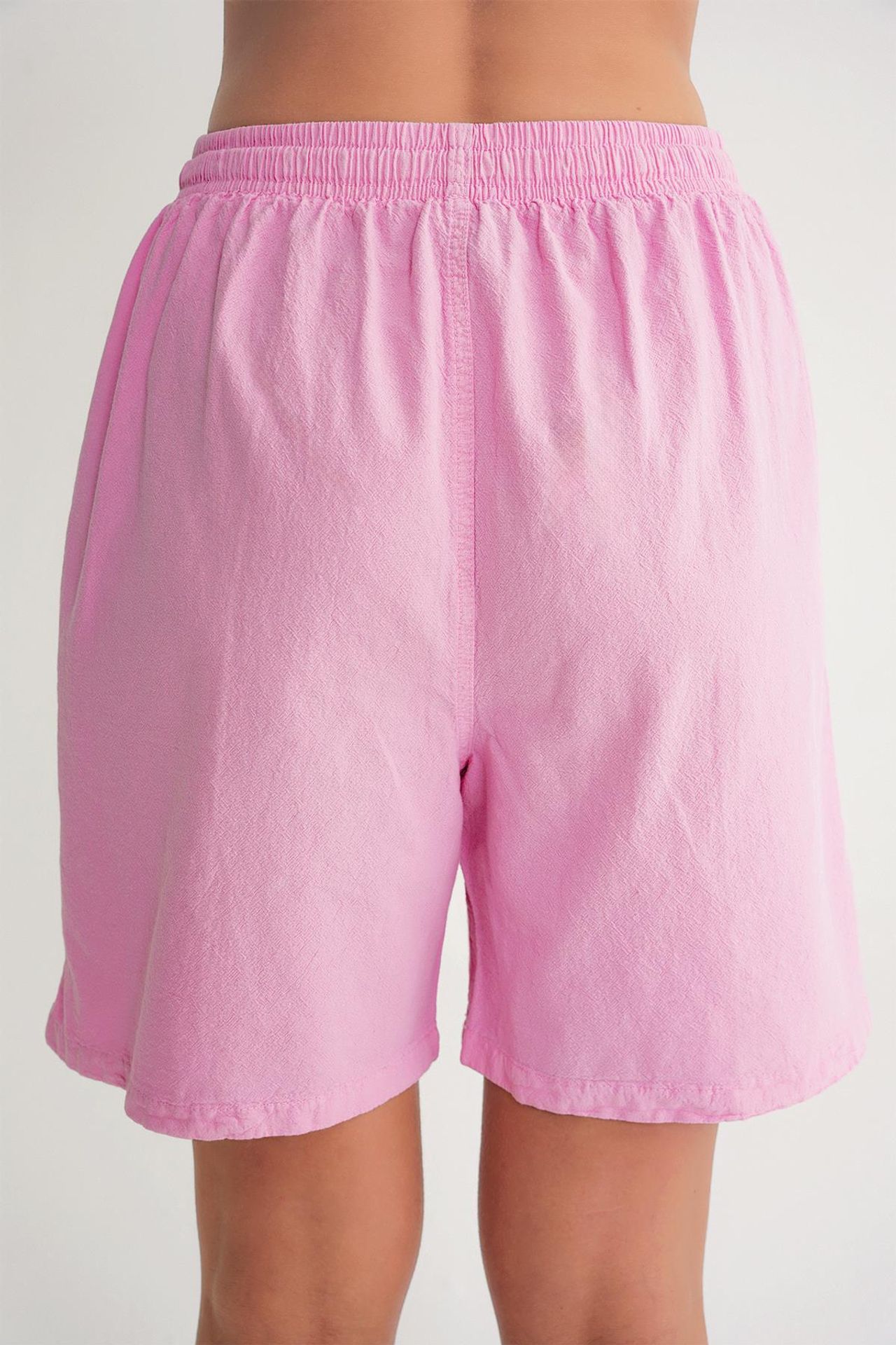 Mixray High Waist Cotton Drawstring Mini Shorts 6