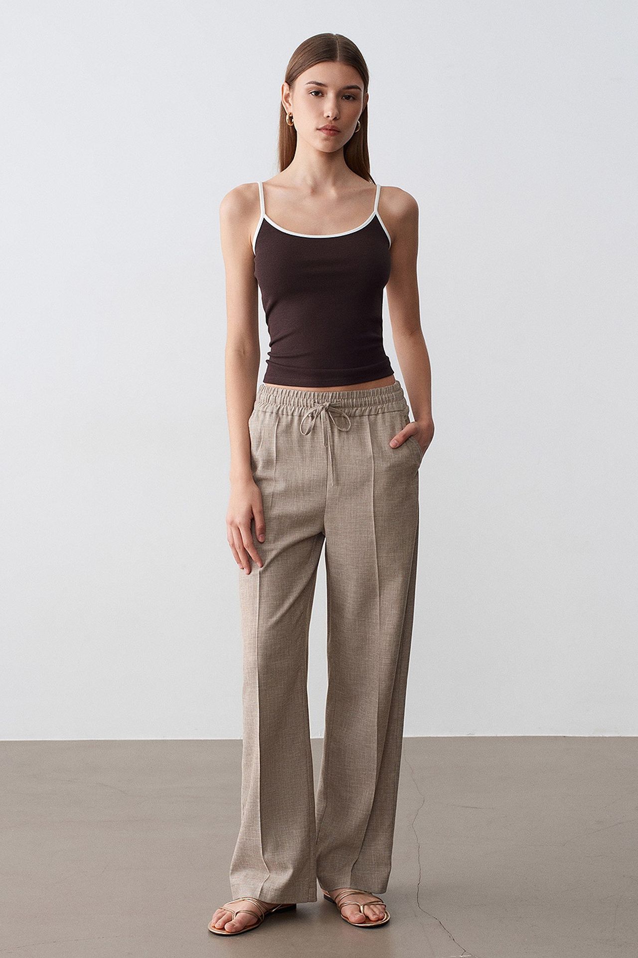 DILVIN Wide-Leg Poplin Lounge Trousers 4