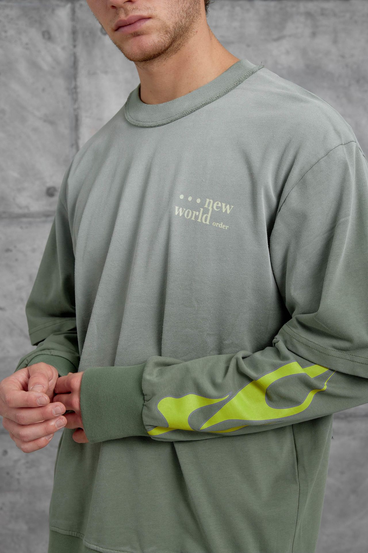 NOMARC Baskılı Geniş Kesim Bisiklet Yaka Sweatshirt 4