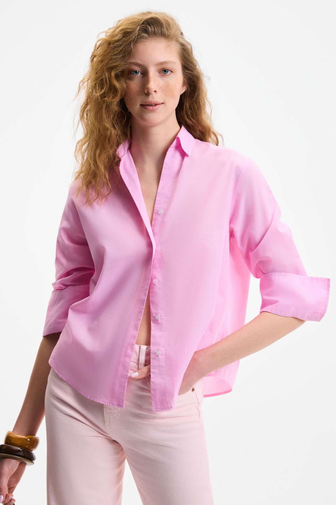 GRIMELANGE Oversize Poplin Düğmeli Gömlek 3