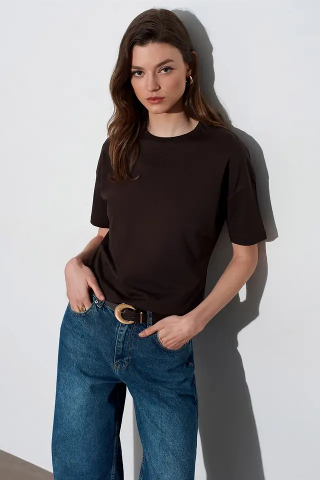 DILVIN Women's Cotton Crew Neck T-Shirt