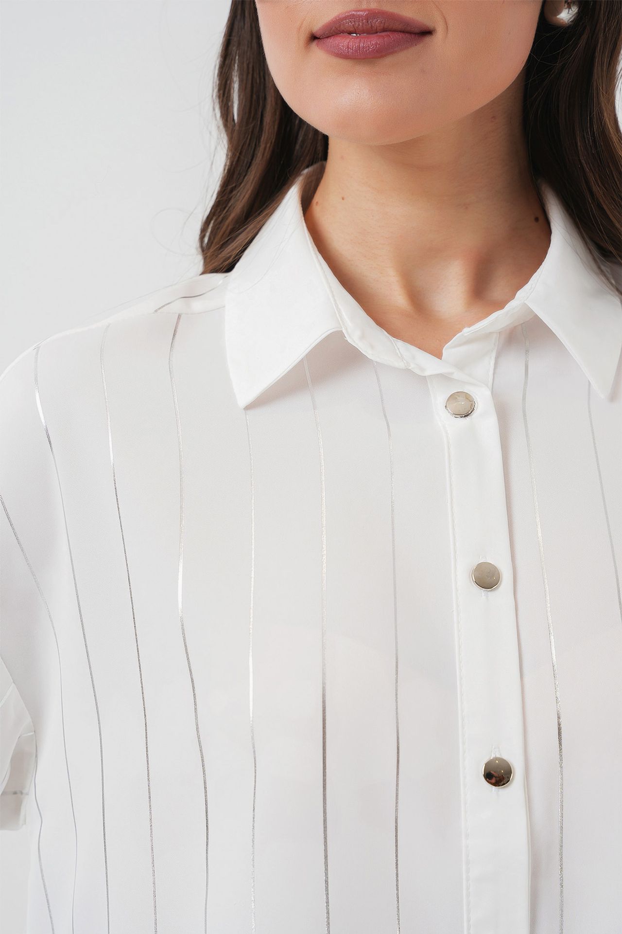 BDART Loose Fit Striped Poplin Shirt with Button Closure 5
