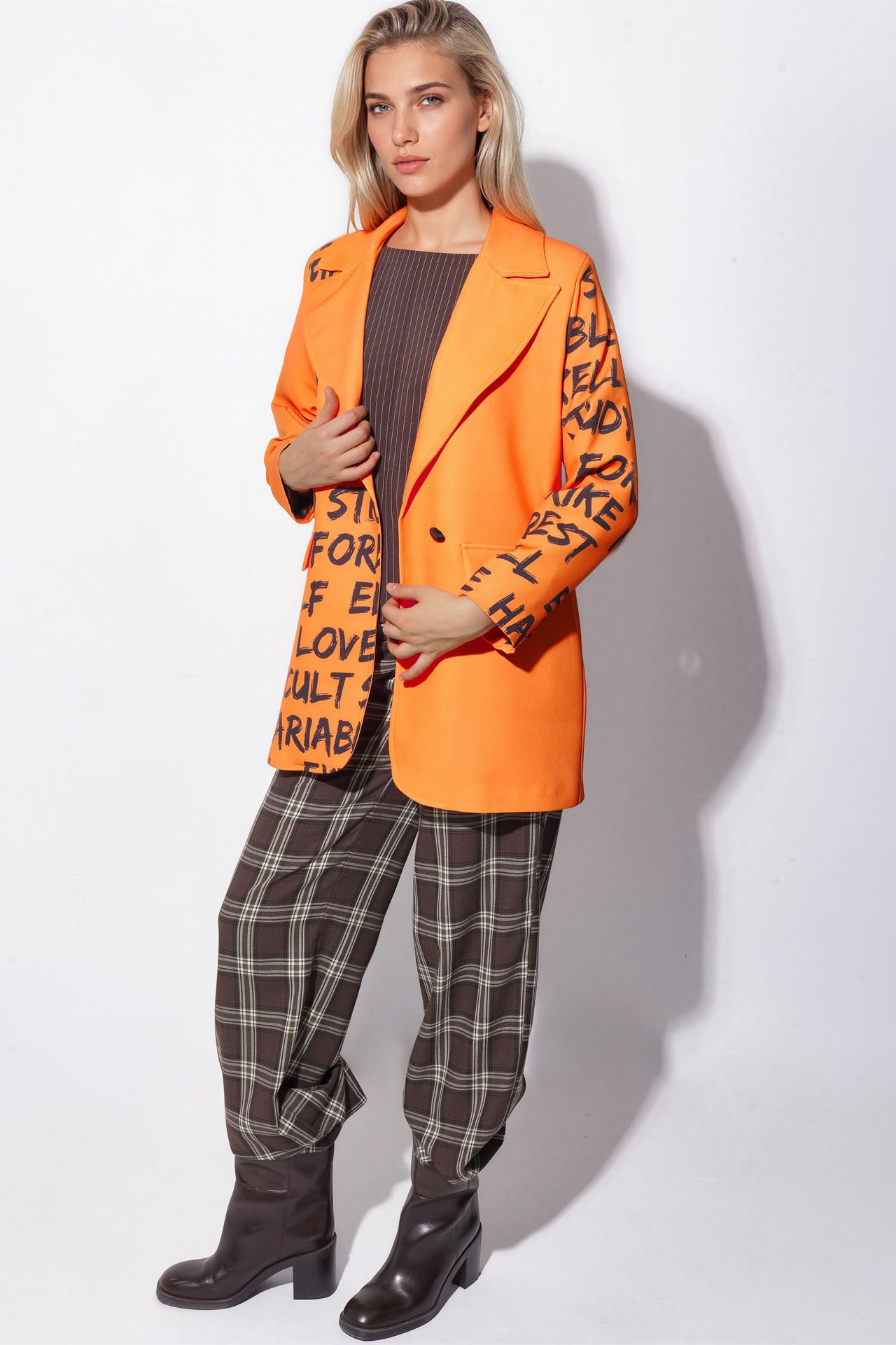 MSN Oversize Krep Blazer Ceket 3
