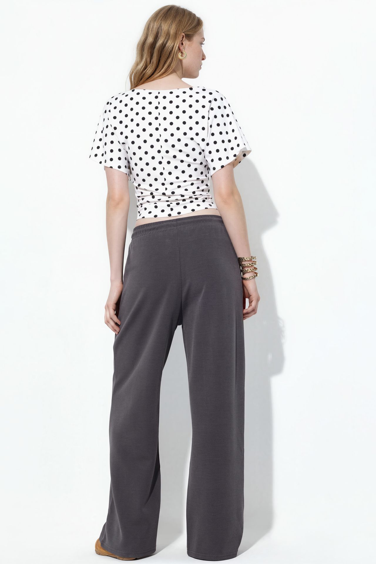 BUSEM Ribbed Drawstring Waist Pants 3