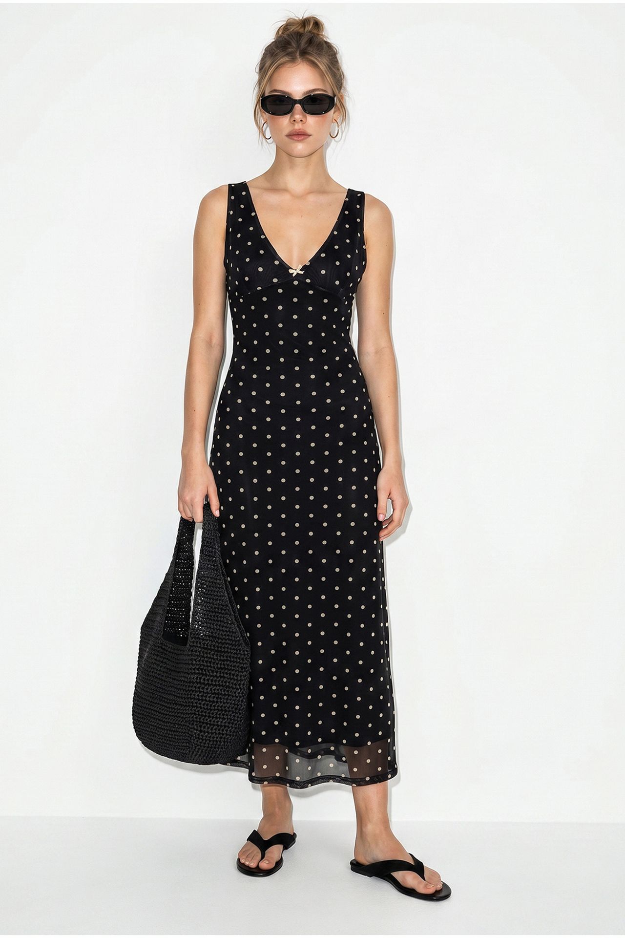 LUCCI Polka Dot Tulle Maxi Dress 2